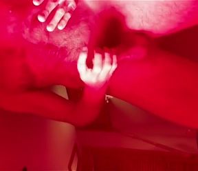 Horny Red Light Session with Cum and Dildo Ball Slamming