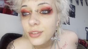 lipstick kisses and blowjob red and black lips deepthroat sloppy