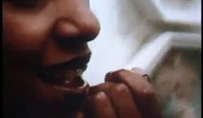 skinny ebony wearing braces gets her shaved cunt sucked & fucked then takes facial