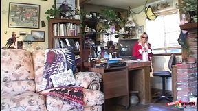 Blonde spies &mdash;  jerks off &mdash;  then anal&#x1F44C; fucks guy