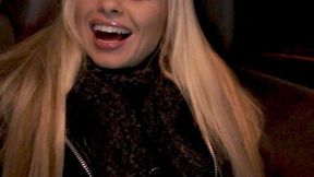 ”Slutty blonde banged in a public bathroom”