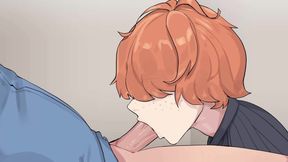 Hazelnut Latte: Trans Giving Sloppy Blowjob and Deepthroat Ended with Cum Explosion in the Throat - Episode 25