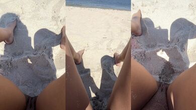Ebony Nude Beach Slut Gushes Public Squirt Voyeurs Stalk