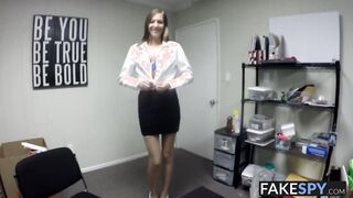 Adorable tall teen tricked into fucking for a job in POV