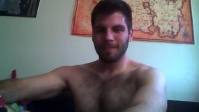 Hairy Guy Jerks Off