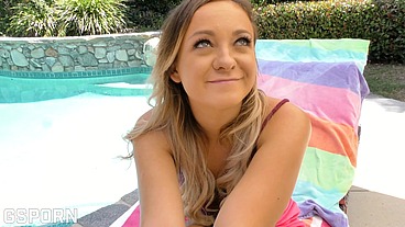 Daddy fucking the wet pussy of her sexy blonde step daughter teen