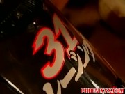 Muscled biker dudes rough and raw fuck feast gay orgy