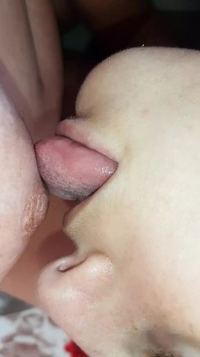 My neighbor licks my nipples while my girlfriend watches and masturbates - Lesbian-candys
