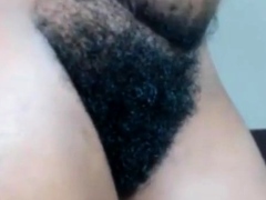 African Amateur's Hairy Webcam Show