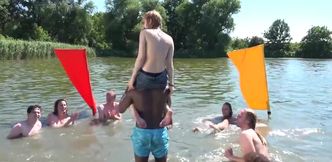 Nude battle between friends