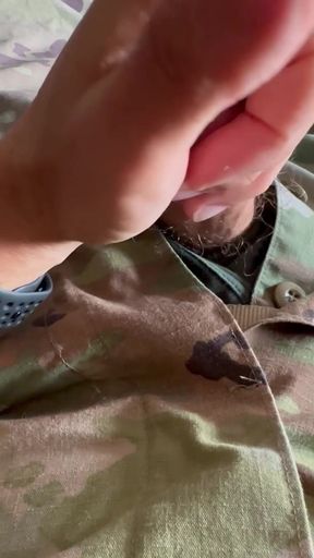 Hot Jerk off Session in Several Underwear - Army Specialist Wearing His Uniform