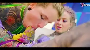 German Dirty Talk Lesbians Play Rough � Swatting, Spit-Covered Strap-On Deepthroat & Rough Pussy And Ass Fucking