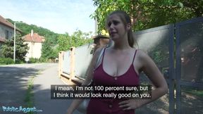 attractive Belgian tourist with natural big tits gets huge cock inside her shaved pussy