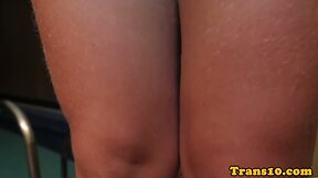 Classy tranny fingering her tight asshole