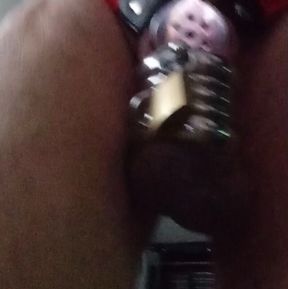 Reverse chastity with many metal rings and lock