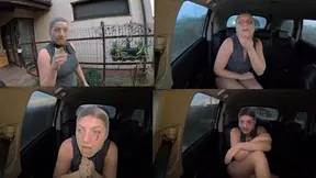 Exposing Step Sis in her nylon bodysuit during car ride