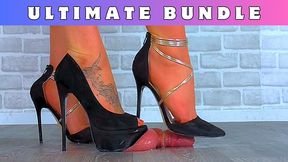 Goddess Amber & Miss Lucy - Trampling The Cum From Your Cock & Balls Under Our Suede Stiletto Heels - 195 Ultimate Bundle - Multi Trample CBT Trampling Ballbusting Crush Crushing Face Standing Busting Foot Feet Shoe Heel Gagging Worship Fetish Shoejob Foo