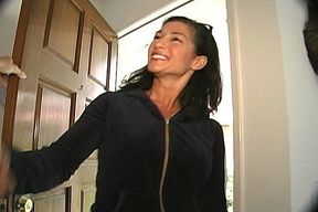 Latina Bella cleans house and sucks cock