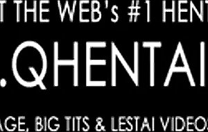Shy brunette teen hentai doll jumping penis with lust