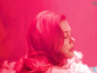 Mature but still hawt older redhead squeezes her large natural bazookas