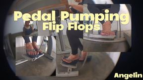 Giant pumps pedal with flip flops while his tiny lover acerbs (1)