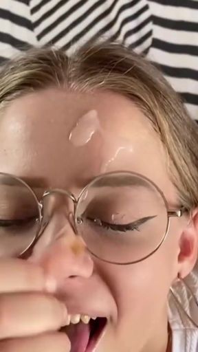A selection of big facial cumshots of a cute girl Montanasvibe   Clip 3