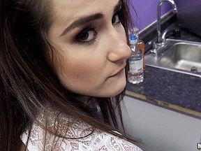 Brunette teen pays for tattoo with sex