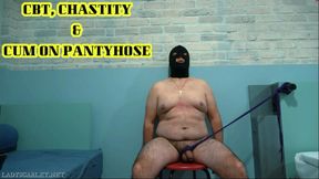 LADY SCARLET - CBT, CHASTITY AND CUM ON PANTYHOSE - CBT, CASTITA' E SPERMA SULLE CALZE