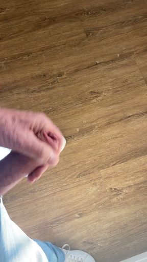 Wearing Jeans and wanking in the kitchen