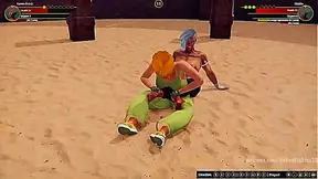 Karen Krush Battles Diabla in Steamy Nude Fighter 3D Clash