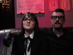 Bound shemale bareback anal fucked by tattooed master