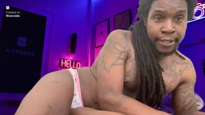 Ebony Solo Tease in Tight Thong - up Close & Personal