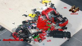 Girl crushes model cars with ballerinas, sandals and boots "Car Pool 9" (3040)