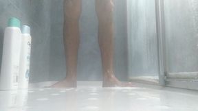 Would You Like to Cum on My Feet? Bath Them with Your Sperm Please! Sexy Feet Boy Play in the Shower