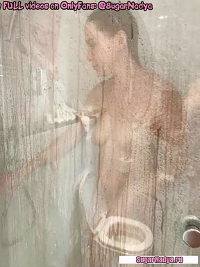 Man watched as Mrs. SugarNadya washes in the shower