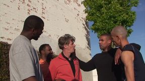 Chocolate gay dudes slam white butt hole