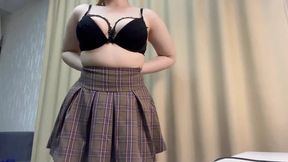 Striptease and Fingering Your Self  Bouncing Tits Hard