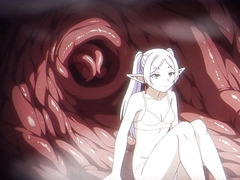 A Short Detour: Frieren takes raw tentacle DP & x-ray creampie inside the den