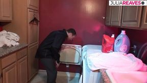 Bondage in the bathroom &mdash;  tied up she has to ride