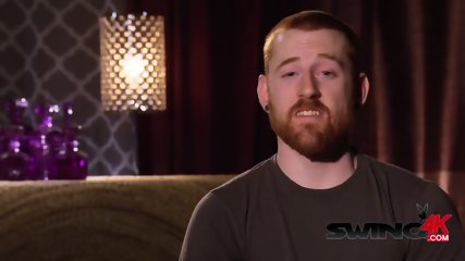 Couples enjoy taking a dip in the pool before the swing party