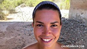 Sex hungry Chloe Lamour at outdoor video