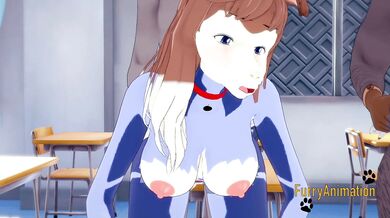 Furry orgy in the classroom 3D hentai fursuit creampie