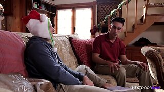 Nextdoorraw huge with no condoms prick up my boys ass as early xmas gift