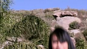 A busty dark haired chick gets her holes punished by a hard cock