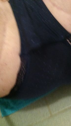 Homemade Dildo While Wearing Female Panties