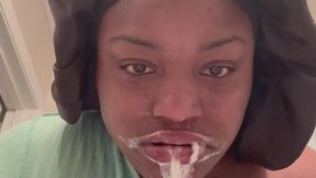 Teeth brushing Spit fetish with a hint of gagging spit up