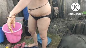 Outdoor shower bhabhi