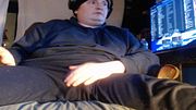 Fat cock played with through pajamas