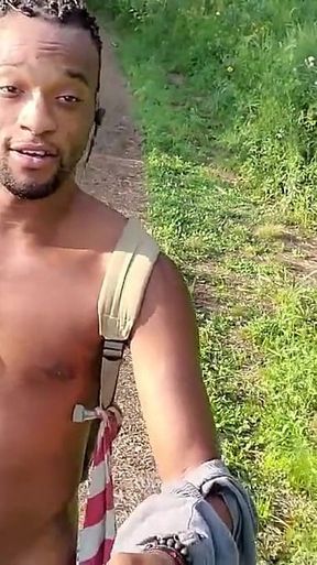 Kennie Jai Walks in the Park by the River Cumpletely Naked!