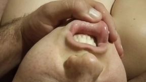 A beautiful slut fucks herself with an artificial penis. Sucks dick under running water. Games in the bathroom.